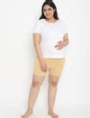 Maternity Plus Size Seamless Over Belly Shorts - Skin