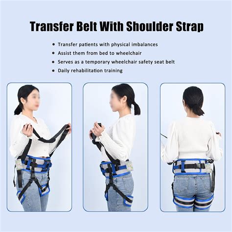 Buy Transfer Belt with Leg Loops, Gait Belt with Shoulder Strap Safety ...