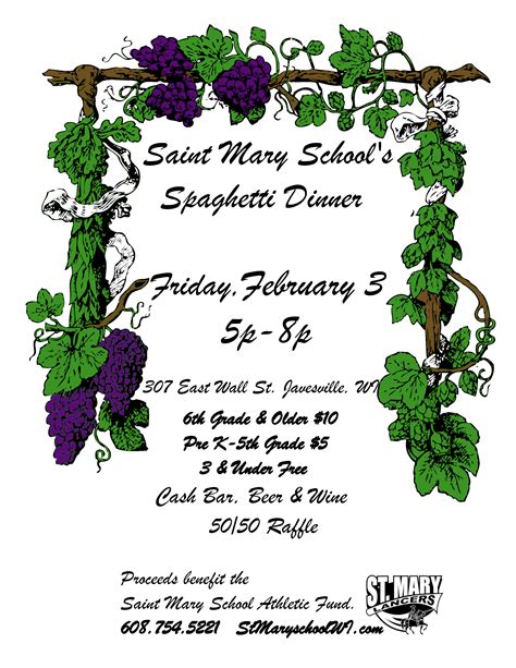 SMS 2023 Spaghetti Dinner - Saint Mary School | 307 E Wall St ...