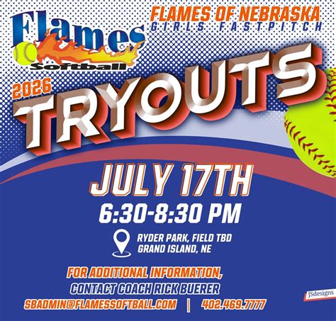 Flames of Nebraska 2026 Girls Travel softball tryouts, Tornado Hill ...