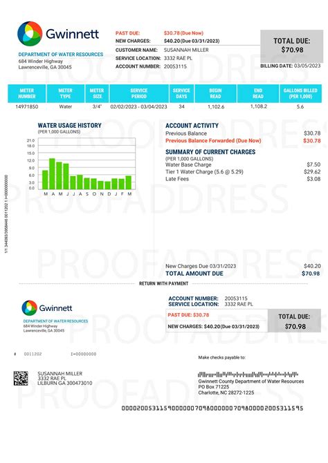 Order utility bill Gwinnett Instant Delivery Custom info