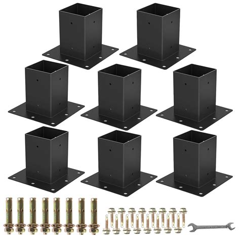 6 x 6 Post Base8PCS,Inner Size 5.6"x5.6"Deck Post Base,Heavy Duty Metal ...