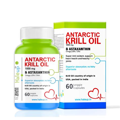 Haleup Antarctic Krill Oil Omega 3 Fatty Acid capsules 1000 mg, Highest ...