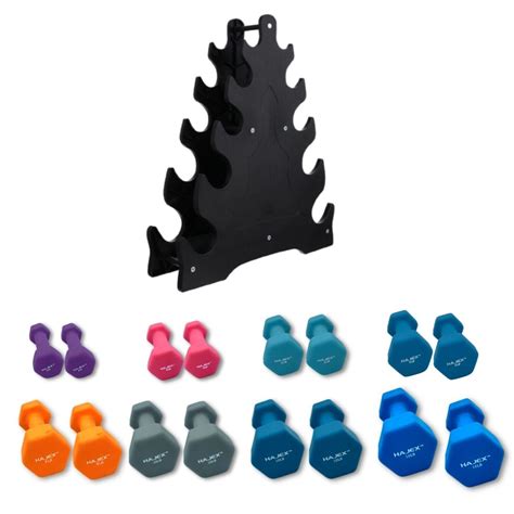 Neoprene Dumbbells' Sets With Rack - HAJEX