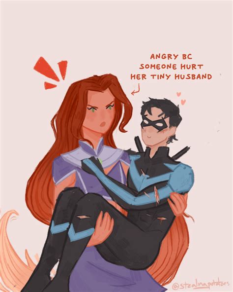 [Artwork] Nightwing and Starfire's height difference by ...