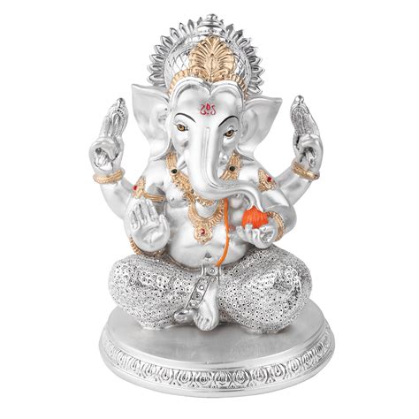 Doted Ganesha | Silver Plated Ganesh Idol | Ganpati Idol for Gift – Momentz