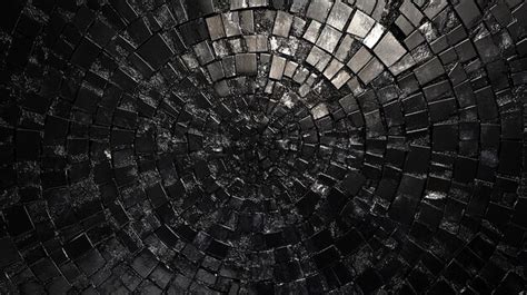 Black stone mosaic with circular pattern | Premium AI-generated image