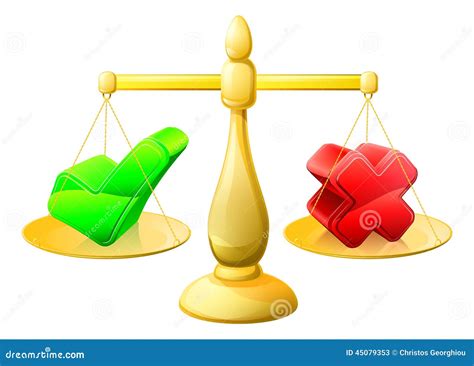 Tick and cross scales stock vector. Illustration of judge - 45079353