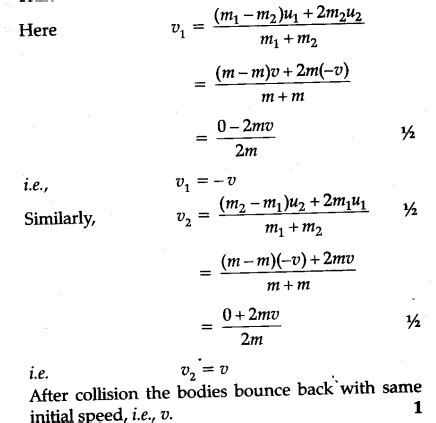 Find expression for final velocities when two bodies of same mass m ...