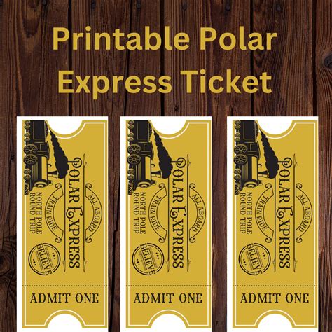 Personalized Printable Polar Express Train Ticket, the Polar Express ...