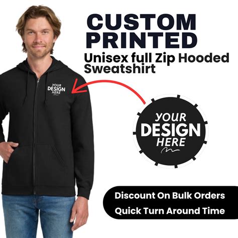 Personalized Zip up Hoodie, Custom Picture Jacket Logo Hoodie, Team ...