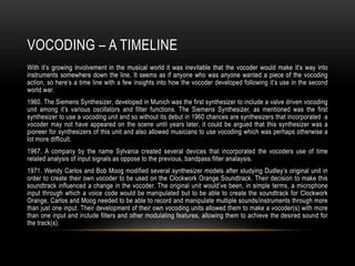 Image result for Vocoder History