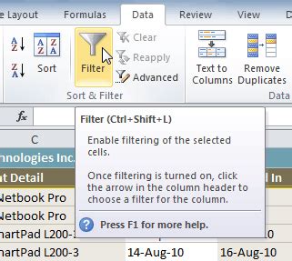 Filter Command in Excel 的图像结果