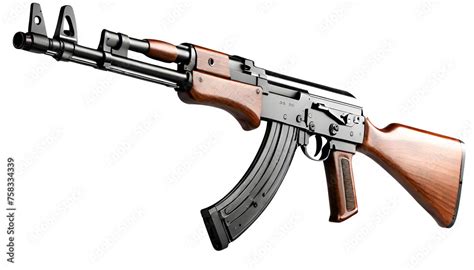 AK-47 png Аssault rifle AK-47 isolated png assault machine gun png Semi ...