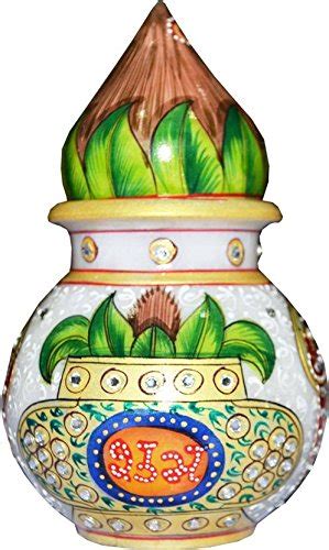 Buy Anjalika Marble Kalash with Nariyal Marble Kalash (White) Online at ...