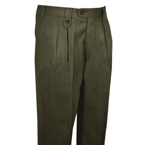 Pronti Slacks Mens Olive Green Wide Leg Dress Pants Big Leg 6046