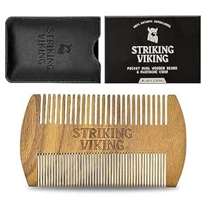 Buy Wooden Beard Comb & Case - Fine & Coarse Teeth from Striking Viking ...