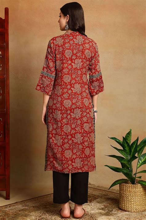 Maroon Straight Kota Doria Kurta – Tahiliya