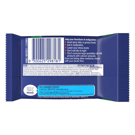 Quick-Eze Chewy Peppermint Antacid Tablets 8 Pack