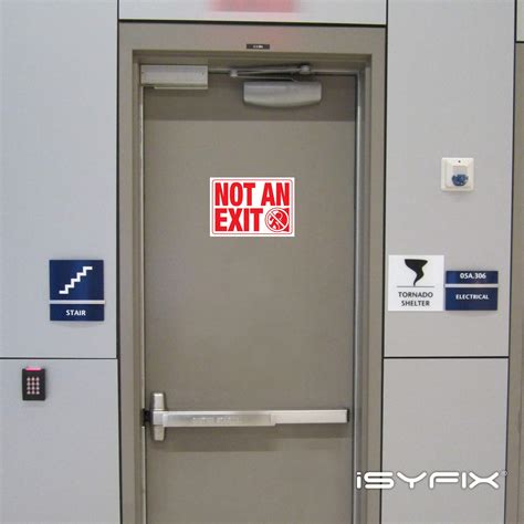 Snapklik.com : iSYFIX Not An Exit Signs Stickers 2 Pack 10x7 Inch Premium Self-Adhesive Vinyl