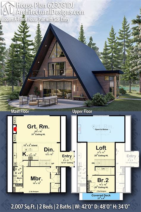 Modern A-Frame House Plan with Side Entry - 623081DJ | Architectural ...