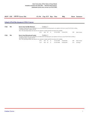 Calendars | Curricula | Stony Brook University