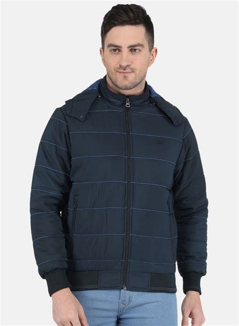 Buy Men Navy Blue Solid Jacket Online in India - Monte Carlo