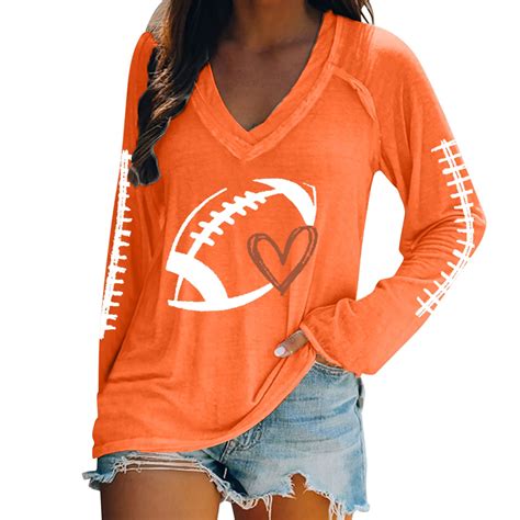 Pxiakgy Game Day Shirts Women Football Graphic Shirts Gameday Football ...