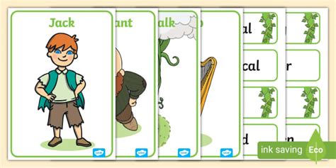 Jack And The Beanstalk Character Describing Words Match Activity