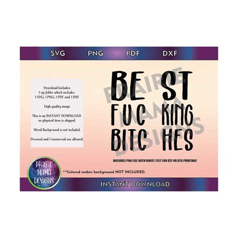 Best Fucking Bitches SVG PNG DXF pdf cut file, digital downl | Inspire ...