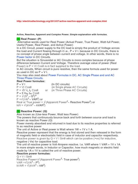 Image result for Active Power Reactive Power Apparent Power Problem Questions