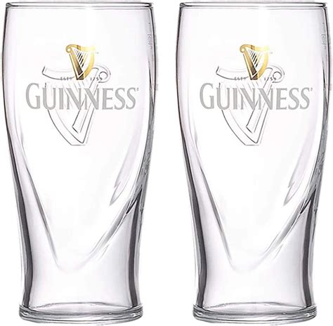 Amazon.com | Official Guinness Irish Beer Glasses 20oz 1 Pint | Set of ...