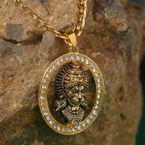 Gold-plated Hanuman Ji Pendant – RadhaShakti.com