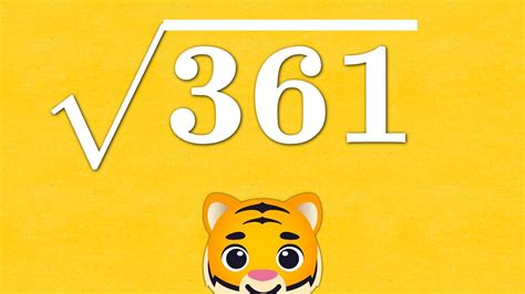 Square Root 361 - YouTube