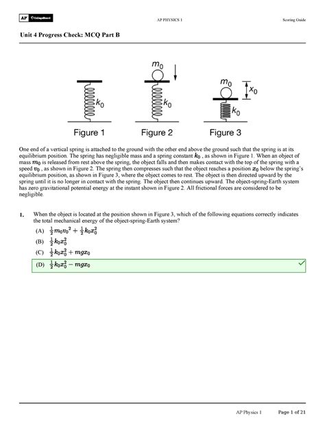 SG AP Physics 1 Unit 4 Progress Check MCQ Part B Review Notes - Studocu