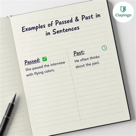 Examples of Passed vs Past