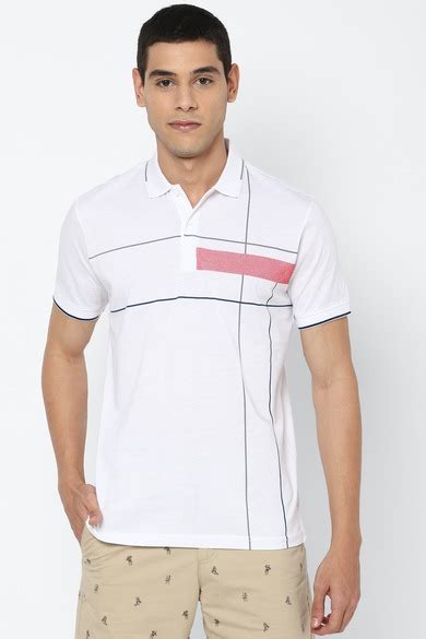 Buy Men White Print Polo Neck T-shirt Online - 564858 | Allen Solly