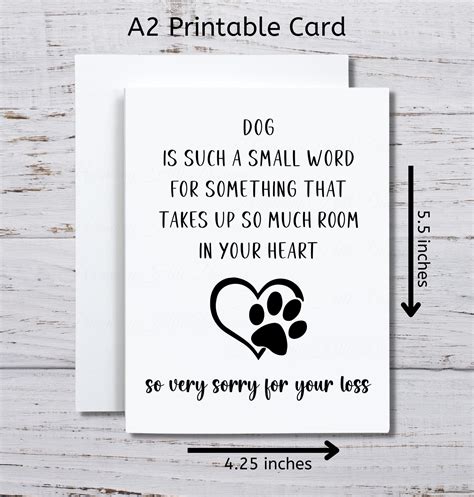 Dog Sympathy Card, Loss of Dog Card, Dog Sorry for Your Loss Printable Card, Dog Owner Sympathy ...