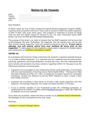 Fillable Online Notice to All Tenants Fax Email Print - pdfFiller