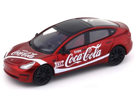Tesla Model 3 Coca Cola 1:64 Time Micro diecast scale model car | Scale ...