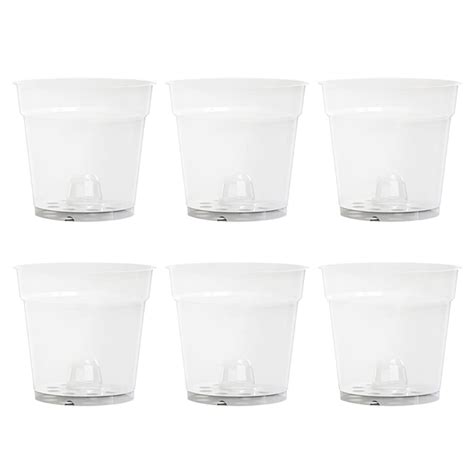 UUYYEO 6 Pcs Transparent Plastic Plant Pots Clear Flower Pots Orchid ...