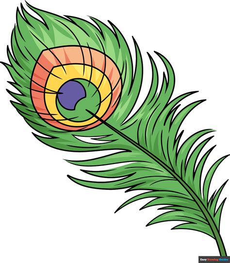 How to Draw a Peacock Feather - Really Easy Drawing Tutorial