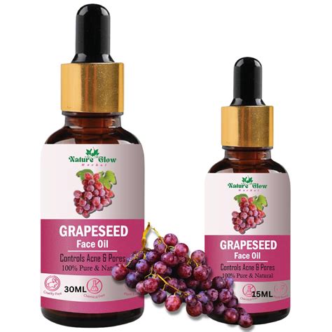 Nature Glow Herbal Grapeseed Facial Oil -Wrinkles, Scares, Acne ...