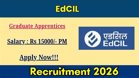 EdCIL Graduate Apprentices Recruitment 2026 Out - Apply Online 15 Posts ...