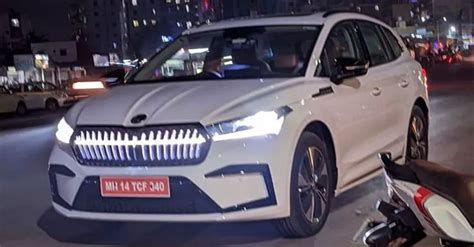 Skoda Enyaq iV electric SUV spotted testing at night: Launch soon?