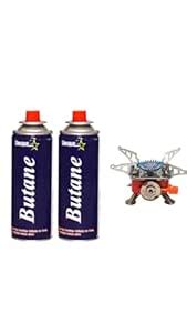 Portable Butane Gas Burner/Stove For Camping With 2 Pc Butane Can ...