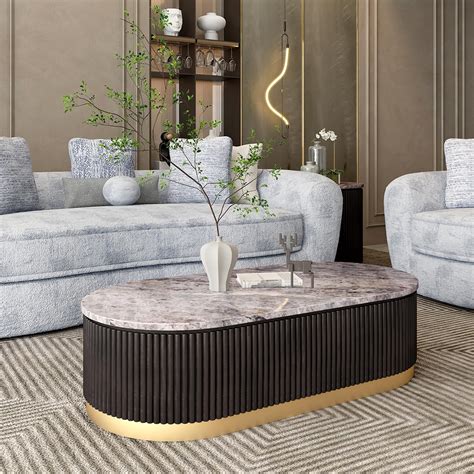 Buy Opus Brown Natural Stone Coffee & Center Table Online @Durian