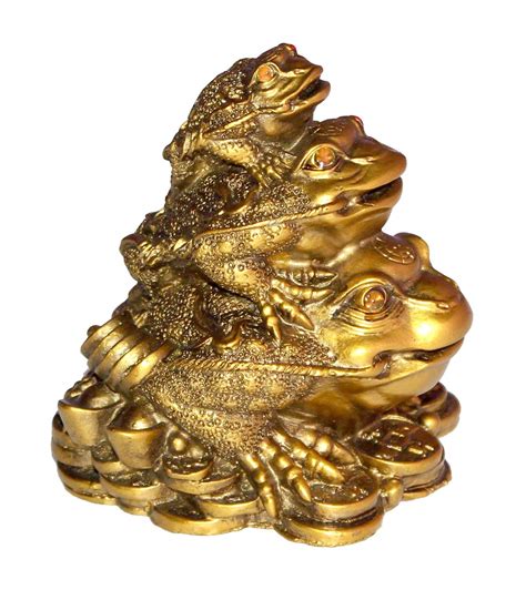 Buy DealFry Metallic Ceramic Feng Shui Money Frogs Statue, Triple ...
