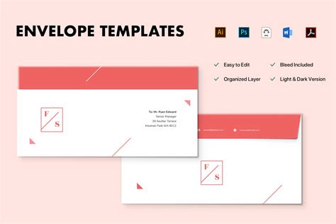 20 Best Envelope Templates for InDesign Word More - Digital Marketing ...