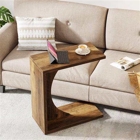 Tribesigns C-Shaped End Table, Sofa Side Table Couch Table
